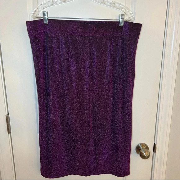 Eloquii women’s skirt sz 18 purple black glitter - Picture 3 of 7